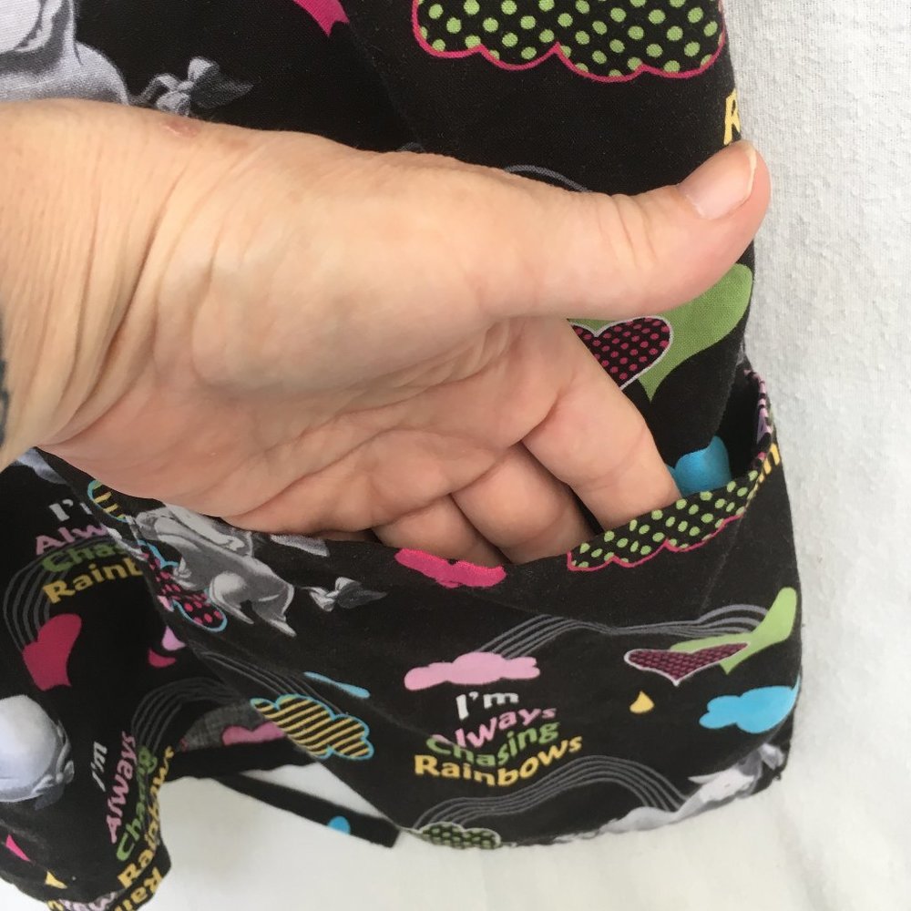 Disney Scrub Top.Eeyore Chasing Rainbows Large View 3